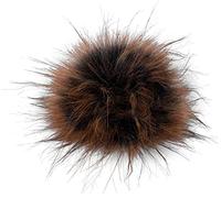 styleBREAKER Kunstfell Bommel für Mützen und Beanies, Fake Fur, Winter Fellbommel 04024161, Farbe:Schwarz-Braun