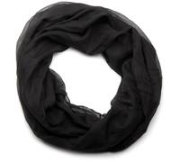 styleBREAKER leichter unifarbener Loop Schlauchschal | Sommerschal aus fließendem Material | Seidiges Halstuch für Damen & Herren | Weich, Luftig & Modisch | 77 x 46 cm, Farbe:Schwarz