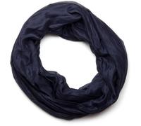 styleBREAKER leichter unifarbener Loop Schlauchschal | Sommerschal aus fließendem Material | Seidiges Halstuch für Damen & Herren | Weich, Luftig & Modisch | 77 x 46 cm, Farbe:Midnight-Blue