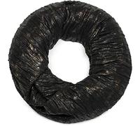 styleBREAKER Loop Schal im Antik Metallic Look mit Falten, Schlauchschal, Tuch, Unisex 01017072, Farbe:Schwarz-Bronze