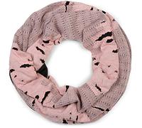 styleBREAKER Loop Schal im Destroyed Vintage used Look mit Rissen, Schlauchschal, Tuch, Unisex 01018078, Farbe:Rose-Schwarz, Größe:Breit
