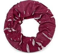 styleBREAKER Loop Schal im Destroyed Vintage used Look mit Rissen, Schlauchschal, Tuch, Unisex 01018078, Farbe:Bordeaux-Rot-Weiß, Größe:Breit