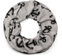 styleBREAKER Loop Schal im maritimen Anker Seil Print Look, Schlauchschal, Tuch, Unisex 01017049, Farbe:Grau-Schwarz