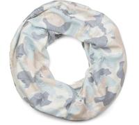 styleBREAKER Loop Schal mit Camouflage Muster im Destroyed Vintage used Look, Schlauchschal, Tuch, Unisex 01016134, Farbe:Weiß-Blau