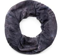 styleBREAKER Loop Schlauchschal im washed Batik Design, Destroyed Vintage used Look, Schal, Tuch, Unisex 01017040, Farbe:Midnight-Blue