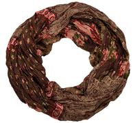 styleBREAKER Loop Schlauchschal mit Blumen Alloverprint Mustermix, Crash and Crinkle, Paisley, Punkte, Blüten, Rosen 01014008, Farbe:Braun