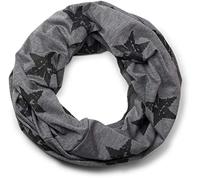 styleBREAKER Loop Schlauchschal mit Sterne Print im Vintage Look, weich und warm, Unisex 01018079, Farbe:Dunkelgrau
