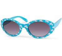 styleBREAKER Mädchen Sonnenbrille mit ovalen Gläsern und Herzchen Muster, Kunststoff Rahmen und Polycarbonat Flachgläsern, Kinder 09020088, Farbe:Gestell Blau/Glas Grau Verlauf