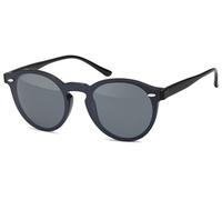 styleBREAKER Monoglas Sonnenbrille mit Flachgläsern und Kunststoff Bügel, runde Glasform, Unisex 09020081, Farbe:Gestell Schwarz/Glas Grau Volltönung
