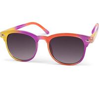 Wayfarer STYLEBREAKER "Kinder Nerd Sonnenbrille in Regenbogen Farben", Jungen, grau (gestell gelb, pink, orange, glas grau verlauf), Modisch, Sonnenbrillen (38461919-0) gestell gelb, pink, orange, gla