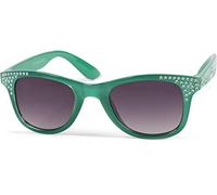 Wayfarer STYLEBREAKER "Mädchen Nerd Sonnenbrille mit Strass", Jungen, grau (gestell grün, glas grau verlauf), Modisch, Sonnenbrillen (15355350-0) gestell grün, glas grau verlauf