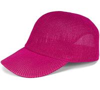 styleBREAKER Papierstroh Baseball Cap einfarbig | luftiges Sommer Basecap mit Metallschnalle verstellbar | Unisex Cap mit Schweißband für Damen und Herren, Farbe:Pink