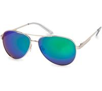 Pilotenbrille STYLEBREAKER "Polarisierte Piloten Sonnenbrille mit Etui", Damen, grün (gestell silber, glas grün verspiegelt), Modisch, Sonnenbrillen (97211710-0) gestell silber, glas grün verspiegelt
