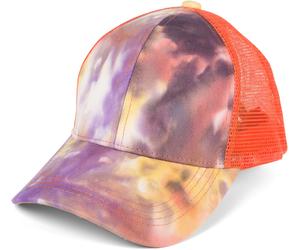 styleBREAKER "Ponytail Baseball Cap Batik mit Mesh Einsatz" 1 Stk. (77448766-0) violett, rose, orange