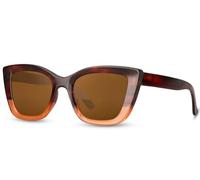 styleBREAKER Sonnenbrille Recycelt Butterfly Square | Nachhaltiger Rahmen | Eckige Schmetterlingsform & UV400 | Medium Fit | Inkl. Stoffbeutel & Putztuch, Rehbraun/Braun getönt
