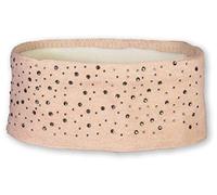 styleBREAKER Stirnband Damen Winter mit Strasssteinen und Fleece Innenfutter | warmes elastisches Feinstrick Haarband gefüttert | Glitzer Headband für kalte Tage, Farbe:Altrose