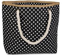 styleBREAKER Strandtasche Punkte Set Kosmetiktasche 45x35x15cm | Inkl Kosmetiktäschchen 17.5x10.5cm. Reißverschluss. Kordelhenkel 68cm. Polka Dots Print. Hauptfach groß.