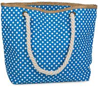 styleBREAKER Strandtasche Punkte Set Kosmetiktasche 45x35x15cm | Inkl Kosmetiktäschchen 17.5x10.5cm. Reißverschluss. Kordelhenkel 68cm. Polka Dots Print. Hauptfach groß.
