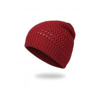 Strickmütze STYLEBREAKER "Strick Beanie Mütze mit Loch Muster", Damen, rot (bordeaux, rot), Obermaterial: 100% Viskose CV., Modisch, Mützen Strickmütze (70513842-0) bordeaux, rot