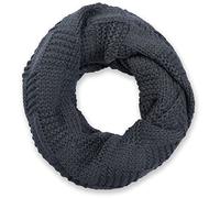 styleBREAKER Strick Loop Schal mit Patentmuster, Uni Feinstrick Schlauchschal, Winter Strickschal, Unisex 01018152, Dunkelgrau, One Size