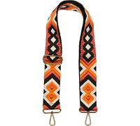 styleBREAKER Taschen Schulterriemen verstellbar mit Buntem Ethno Muster, Wechsel Taschengurt, Karabiner, Handyband 02013024, Farbe:Orange-Rost-Schwarz/Weiß