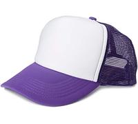 styleBREAKER Unisex 5-Panel Mesh Cap, Trucker Baseball Cap, Basecap, Click und Snap Verschluss verstellbar 04023007, Farbe:Weiß-Lila