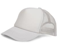 styleBREAKER Unisex 5-Panel Trucker Cap mit Mesh-Einsatz | verstellbares Basecap mit Click Snap Verschluss | luftiges Netz Cap für Damen und Herren, Farbe:Hellgrau