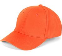 styleBREAKER Unisex 6-Panel Baseball Cap | gebürstete Baumwolle | Klettverschluss verstellbar | einfarbiges Basecap für Damen und Herren, Farbe:Orange