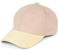 styleBREAKER Unisex Baseball Cap zweifarbig Pastell oder kräftig | 6-Panel Cap Mehrfarbig verstellbar mit Schnalle | Sommer Basecap aus Baumwolle, Farbe:Beige-Gelb