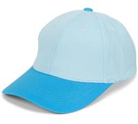 styleBREAKER Unisex Baseball Cap zweifarbig Pastell oder kräftig | 6-Panel Cap Mehrfarbig verstellbar mit Schnalle | Sommer Basecap aus Baumwolle, Farbe:Hellblau-Türkisblau