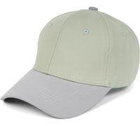 styleBREAKER Unisex Baseball Cap zweifarbig Pastell oder kräftig | 6-Panel Cap Mehrfarbig verstellbar mit Schnalle | Sommer Basecap aus Baumwolle, Farbe:Lindgrün-Grau