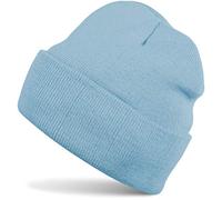 Strickmütze STYLEBREAKER "Winter Strickmütze mit Krempe", Damen, blau (hellblau), Obermaterial: 100% Polyacryl PAN., Modisch, Mützen Strickmütze (92770719-0) hellblau