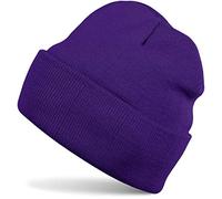 Strickmütze STYLEBREAKER "Winter Strickmütze mit Krempe", Damen, lila, Obermaterial: 100% Polyacryl PAN., Modisch, Mützen Strickmütze (61308605-0) lila