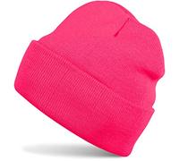 Strickmütze STYLEBREAKER "Winter Strickmütze mit Krempe", Damen, pink (neonpink), Obermaterial: 100% Polyacryl PAN., Modisch, Mützen Strickmütze (83404332-0) neonpink