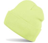 Strickmütze STYLEBREAKER "Winter Strickmütze mit Krempe", Damen, grün (apfelgrün), Obermaterial: 100% Polyacryl PAN., Modisch, Mützen Strickmütze (19712107-0) apfelgrün