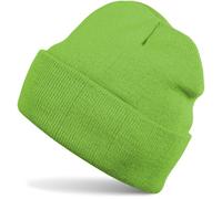 Strickmütze STYLEBREAKER "Winter Strickmütze mit Krempe", Damen, grün (limettengrün), Obermaterial: 100% Polyacryl PAN., Modisch, Mützen Strickmütze (42707102-0) limettengrün