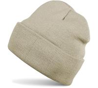 Strickmütze STYLEBREAKER "Winter Strickmütze mit Krempe", Damen, beige, Obermaterial: 100% Polyacryl PAN., Modisch, Mützen Strickmütze (65424752-0) beige