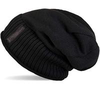 Strickmütze STYLEBREAKER "Feinstrick Beanie mit Teddyfleece", Damen, schwarz, 100% Viskose CV., Modisch, Mützen Strickmütze (36225610-0) schwarz