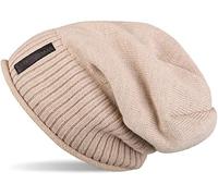Strickmütze STYLEBREAKER "Feinstrick Beanie mit Teddyfleece", Damen, beige, 100% Viskose CV., Modisch, Mützen Strickmütze (64842121-0) beige