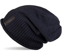 Strickmütze STYLEBREAKER "Feinstrick Beanie mit Teddyfleece", Damen, blau (midnight, blau), 100% Viskose CV., Modisch, Mützen Strickmütze (52383541-0) midnight, blau