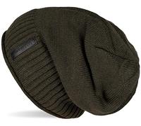 Strickmütze STYLEBREAKER "Feinstrick Beanie mit Teddyfleece", Damen, grün (tannengrün), 100% Viskose CV., Modisch, Mützen Strickmütze (57767508-0) tannengrün