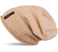 Strickmütze STYLEBREAKER "Feinstrick Beanie mit Teddyfleece", Damen, braun (hellbraun), 100% Viskose CV., Modisch, Mützen Strickmütze (15585465-0) hellbraun