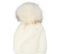 Bommelmütze STYLEBREAKER "Einfarbige Strick Bommelmütze mit Thermo-Fleece", Damen, weiß (creme, beige), 75% Polyacryl PAN. 15% Polyamid PA. 10% Wolle WO., Modisch, Mützen (67802818-0) creme, beige