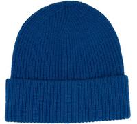 styleBREAKER Unisex Feinstrick Beanie Mütze mit Krempe, warme Winter Strickmütze Einfarbig, Rippen Strickmuster 04024154, Farbe:Royalblau