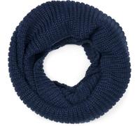 styleBREAKER Unisex Feinstrick Loop Schal einfarbig | Weicher elastischer Winter Schlauchschal in Feinripp Optik | Warmer Strick Loop für Damen und Herren, Midnight-Blue