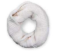 styleBREAKER Unisex Feinstrick Loop Schal Patentmuster, Creme-Weiß