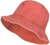 styleBREAKER Unisex Fischerhut Einfarbig in Vintage Washed Optik, Bucket Hat, Stoff Sonnenhut Unifarben 04025045, Farbe:Terracotta