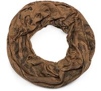 styleBREAKER Unisex Loop Schal Destroyed Vintage, Cognac
