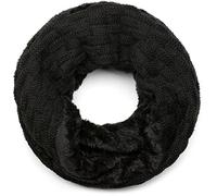 styleBREAKER Unisex Loop Schal Flecht Muster Fleece Futter | Feinstrick 58x21cm. Thermo Inlay. elastisch. winterfest. weiche Haptik. Rundschal. enganliegendes Design.