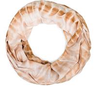 styleBREAKER Unisex Loop Schal mit Batik Streifen Muster Print, Leichter Schlauchschal Farbverlauf, Tuch 01016213, Farbe:Braun-Beige